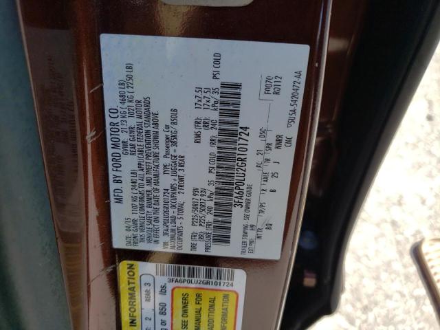 Photo 11 VIN: 3FA6P0LU2GR101724 - FORD FUSION SE 