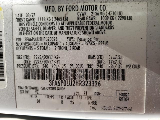 Photo 9 VIN: 3FA6P0LU2HR323326 - FORD FUSION SE 