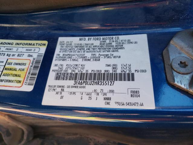 Photo 11 VIN: 3FA6P0LU2HR355127 - FORD FUSION 