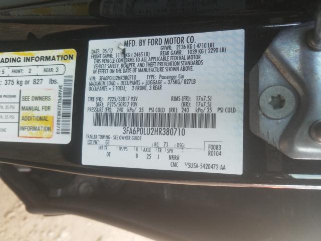 Photo 9 VIN: 3FA6P0LU2HR380710 - FORD FUSION SE 