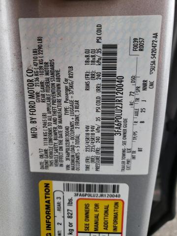 Photo 12 VIN: 3FA6P0LU2JR120040 - FORD FUSION 