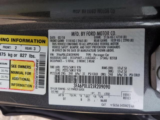 Photo 11 VIN: 3FA6P0LU2JR209090 - FORD FUSION 