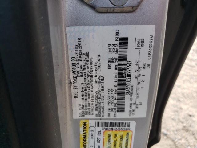 Photo 9 VIN: 3FA6P0LU2JR225547 - FORD FUSION SE 