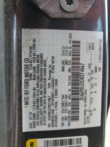 Photo 11 VIN: 3FA6P0LU2JR274067 - FORD FUSION SE 