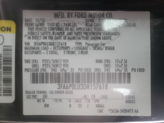 Photo 9 VIN: 3FA6P0LU3DR157618 - FORD FUSION SE 