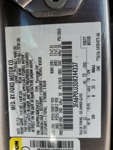 Photo 11 VIN: 3FA6P0LU3DR244337 - FORD FUSION 