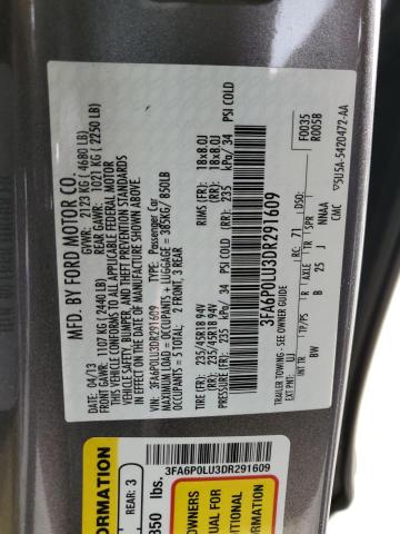 Photo 12 VIN: 3FA6P0LU3DR291609 - FORD FUSION 