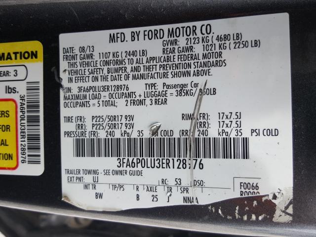 Photo 9 VIN: 3FA6P0LU3ER128976 - FORD FUSION SE 