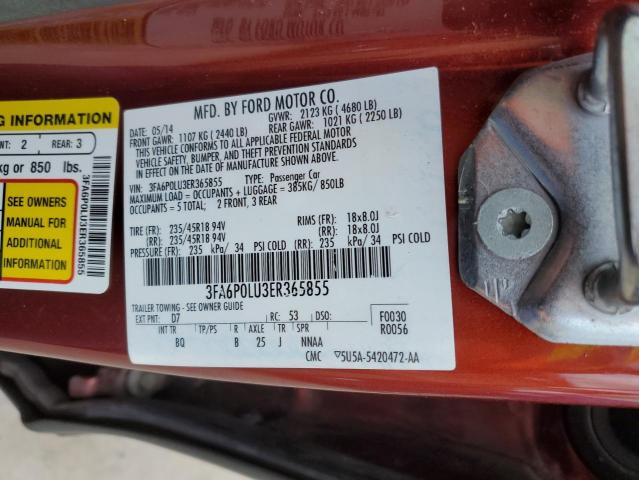 Photo 11 VIN: 3FA6P0LU3ER365855 - FORD FUSION SE 