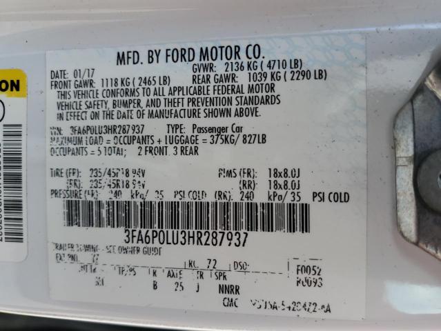 Photo 9 VIN: 3FA6P0LU3HR287937 - FORD FUSION SE 