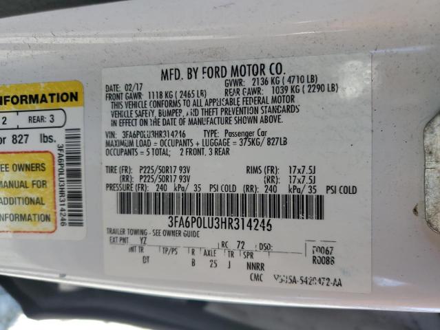 Photo 11 VIN: 3FA6P0LU3HR314246 - FORD FUSION 