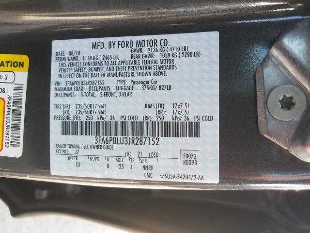 Photo 9 VIN: 3FA6P0LU3JR287152 - FORD FUSION SE 