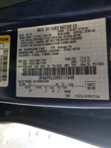 Photo 11 VIN: 3FA6P0LU3KR117648 - FORD FUSION 