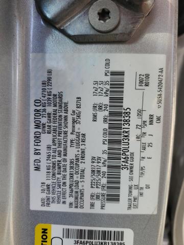 Photo 11 VIN: 3FA6P0LU3KR138385 - FORD FUSION SE 