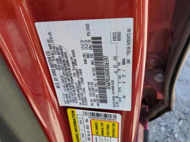 Photo 12 VIN: 3FA6P0LU4DR206597 - FORD FUSION SE 