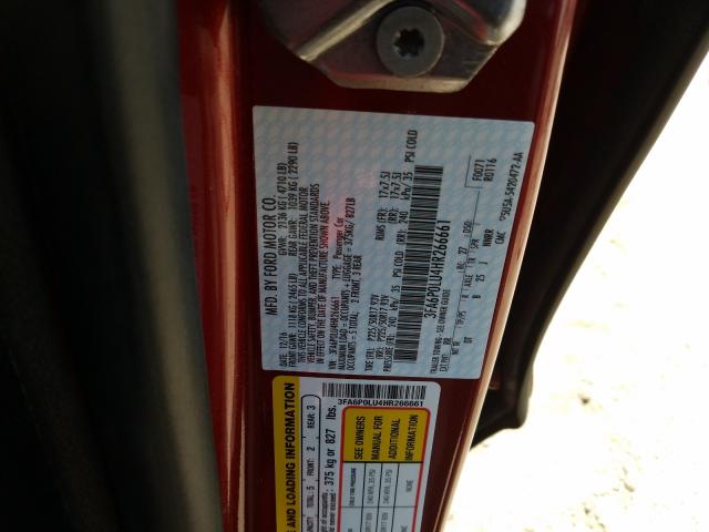 Photo 9 VIN: 3FA6P0LU4HR266661 - FORD FUSION SE 