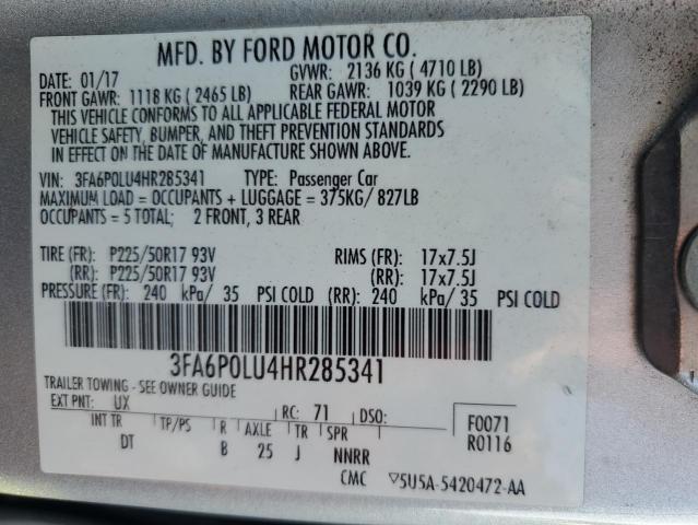 Photo 11 VIN: 3FA6P0LU4HR285341 - FORD FUSION SE 