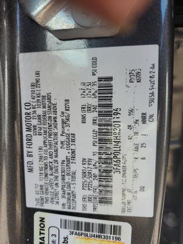 Photo 11 VIN: 3FA6P0LU4HR301196 - FORD FUSION 