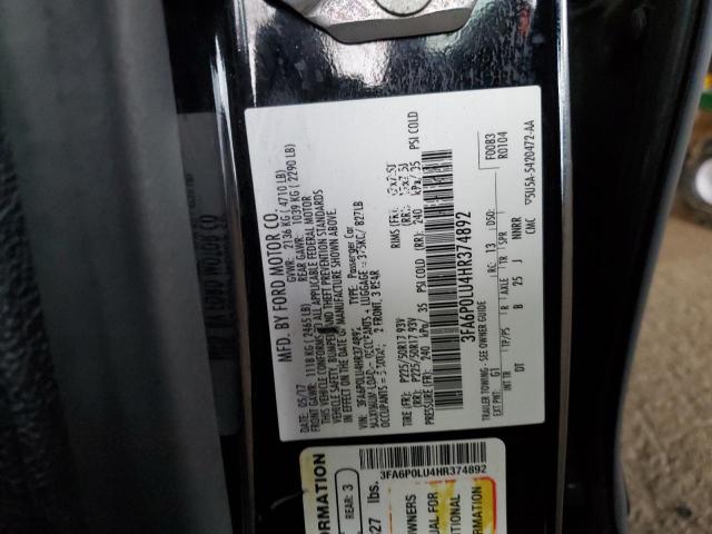 Photo 11 VIN: 3FA6P0LU4HR374892 - FORD FUSION SE 