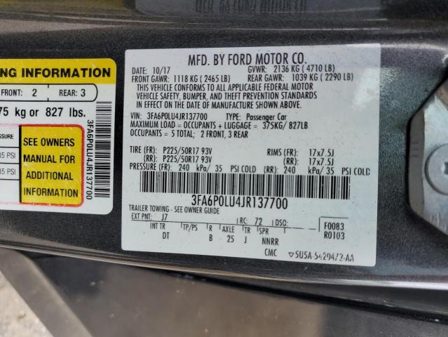 Photo 11 VIN: 3FA6P0LU4JR137700 - FORD FUSION 