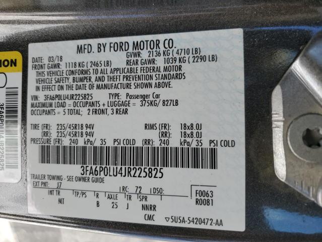 Photo 12 VIN: 3FA6P0LU4JR225825 - FORD FUSION 