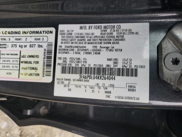 Photo 9 VIN: 3FA6P0LU4KR264044 - FORD FUSION SE 