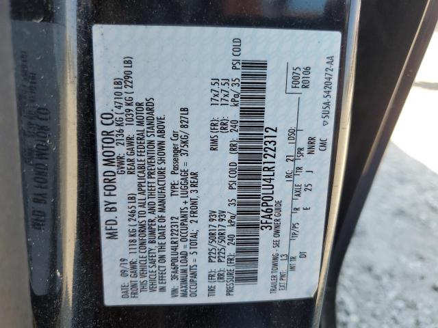 Photo 12 VIN: 3FA6P0LU4LR122312 - FORD FUSION SE 