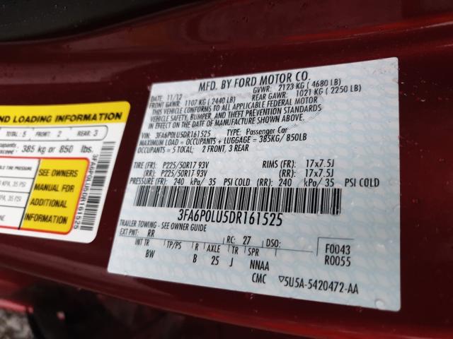 Photo 9 VIN: 3FA6P0LU5DR161525 - FORD FUSION SE 