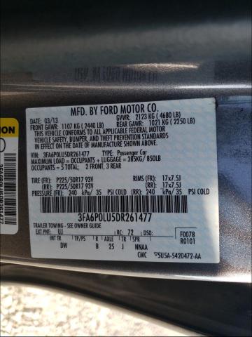 Photo 9 VIN: 3FA6P0LU5DR261477 - FORD FUSION SE 