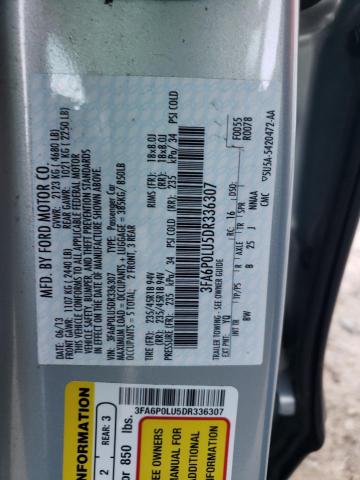 Photo 11 VIN: 3FA6P0LU5DR336307 - FORD FUSION SE 