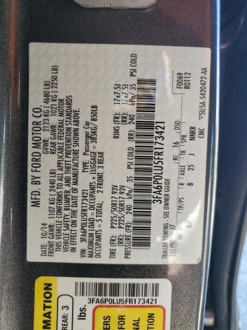 Photo 11 VIN: 3FA6P0LU5FR173421 - FORD FUSION 