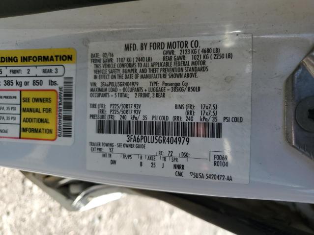 Photo 9 VIN: 3FA6P0LU5GR404979 - FORD FUSION HYB 