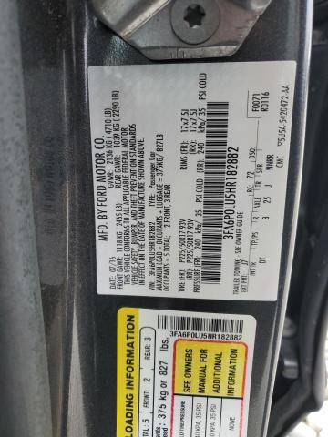 Photo 11 VIN: 3FA6P0LU5HR182882 - FORD FUSION SE 