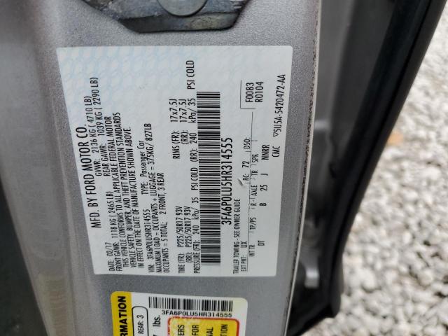 Photo 11 VIN: 3FA6P0LU5HR314555 - FORD FUSION SE 