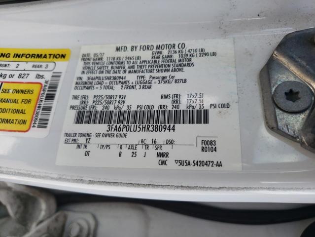 Photo 11 VIN: 3FA6P0LU5HR380944 - FORD FUSION SE 