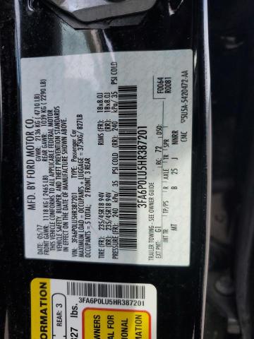 Photo 11 VIN: 3FA6P0LU5HR387201 - FORD FUSION 