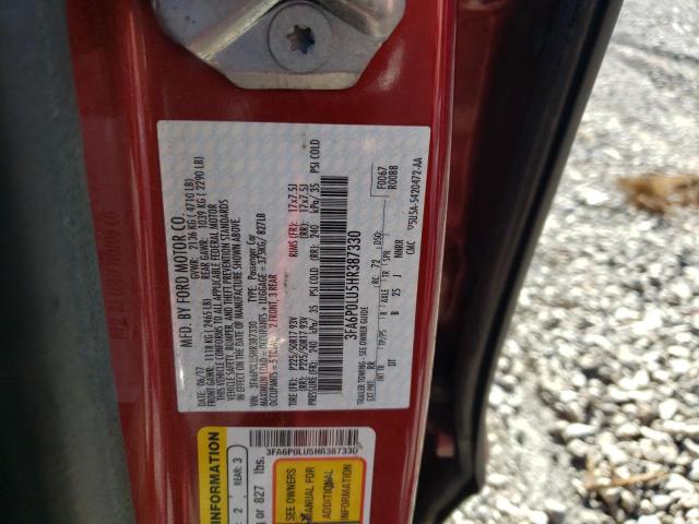 Photo 11 VIN: 3FA6P0LU5HR387330 - FORD FUSION 