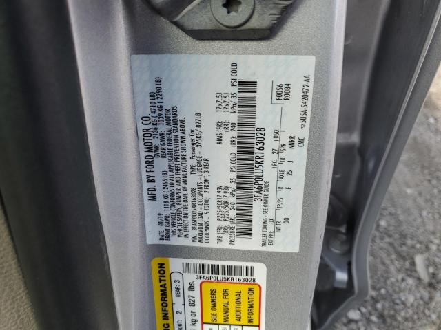 Photo 11 VIN: 3FA6P0LU5KR163028 - FORD FUSION SE 