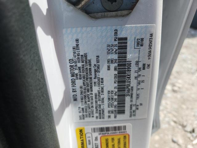 Photo 11 VIN: 3FA6P0LU5KR189001 - FORD FUSION SE 