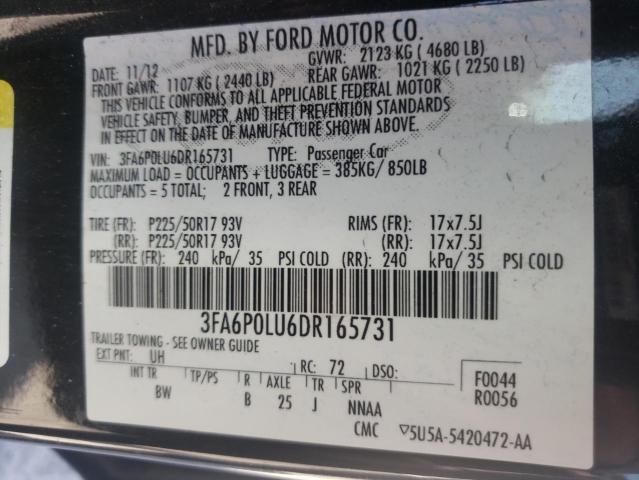 Photo 9 VIN: 3FA6P0LU6DR165731 - FORD FUSION SE 