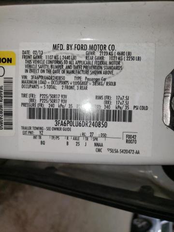 Photo 11 VIN: 3FA6P0LU6DR240850 - FORD FUSION SE 