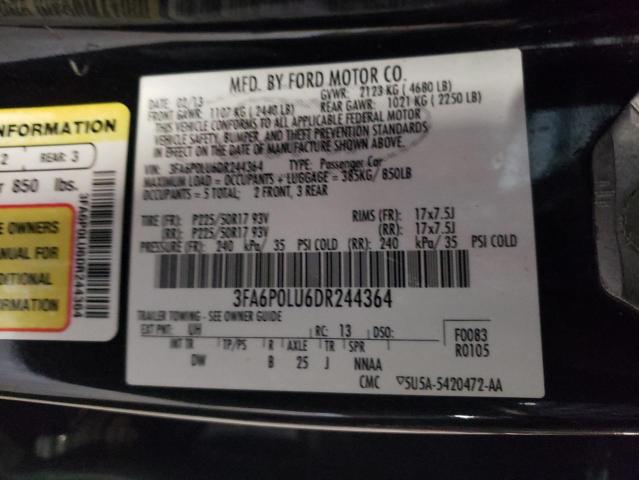 Photo 11 VIN: 3FA6P0LU6DR244364 - FORD FUSION 