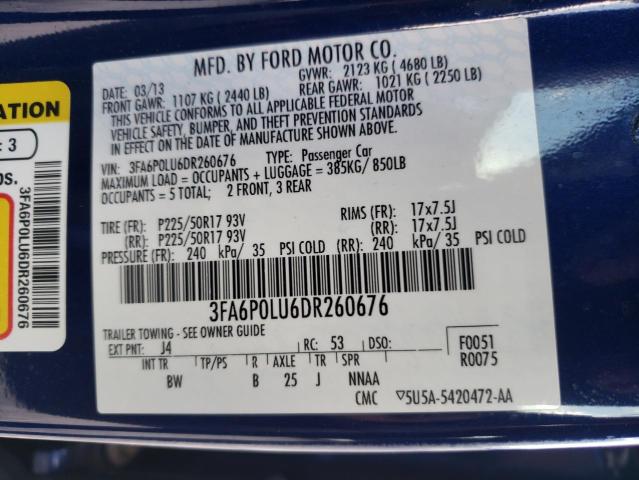 Photo 9 VIN: 3FA6P0LU6DR260676 - FORD FUSION SE 