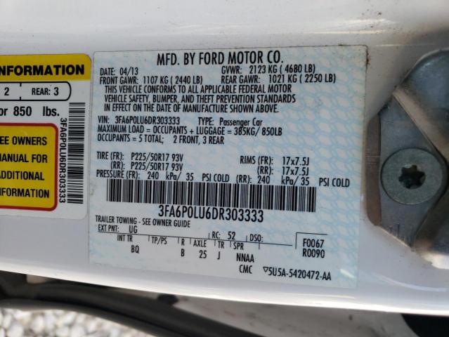 Photo 12 VIN: 3FA6P0LU6DR303333 - FORD FUSION 