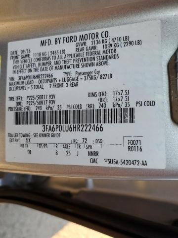 Photo 11 VIN: 3FA6P0LU6HR222466 - FORD FUSION 