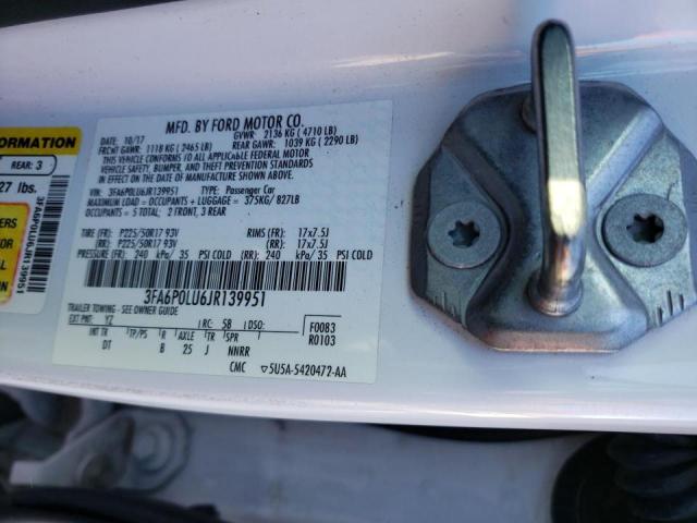 Photo 9 VIN: 3FA6P0LU6JR139951 - FORD FUSION SE 