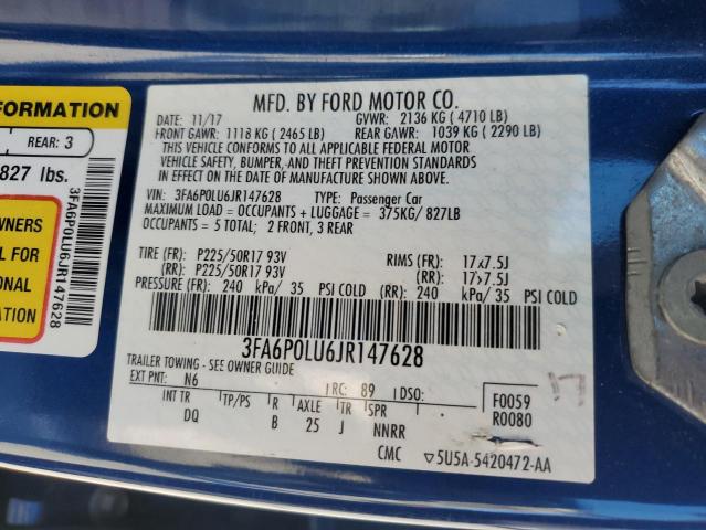 Photo 11 VIN: 3FA6P0LU6JR147628 - FORD FUSION SE 