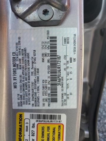 Photo 11 VIN: 3FA6P0LU6JR172187 - FORD FUSION SE 