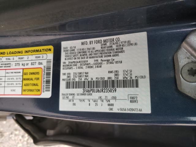 Photo 9 VIN: 3FA6P0LU6JR235059 - FORD FUSION SE 