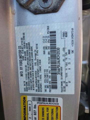 Photo 11 VIN: 3FA6P0LU6JR242030 - FORD FUSION SE 